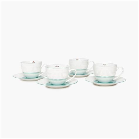 Buy Regal Embossed Bone China Cup & Saucer Set- 4 Pcs. from Home Centre ...