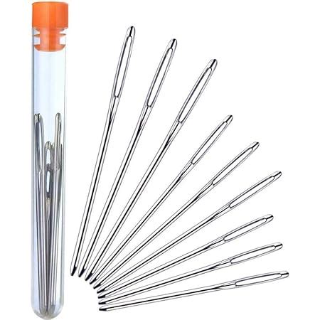 HASTHIP® Large-Eye Blunt Needles, 9 Piece Stainless Steel Yarn Knitting ...