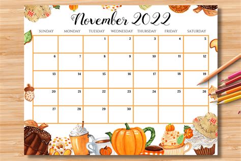 Editable/Fillable November 2022 Calendar Graphic by Hotobi · Creative ...