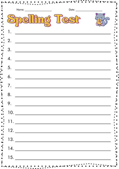 12 Blank Spelling Worksheets - Free PDF at worksheeto.com