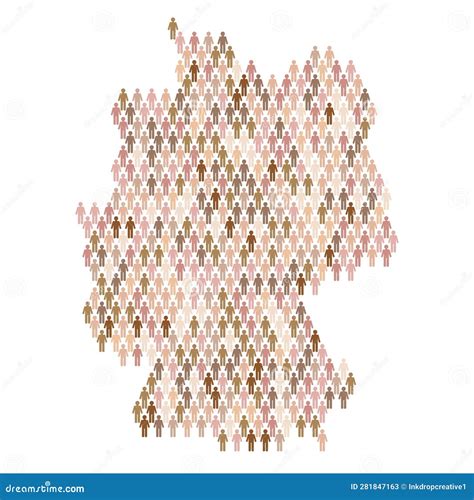 Germany Population Infographic. Map Made from Stick Figure People Stock Vector - Illustration of ...
