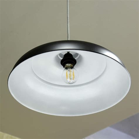 Craftter 17 inch Dia Outer Black and Inner White Color Metal Pendant L ...