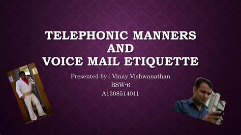 Telephonic Manners and Voice Mail Etiquette | PPTX