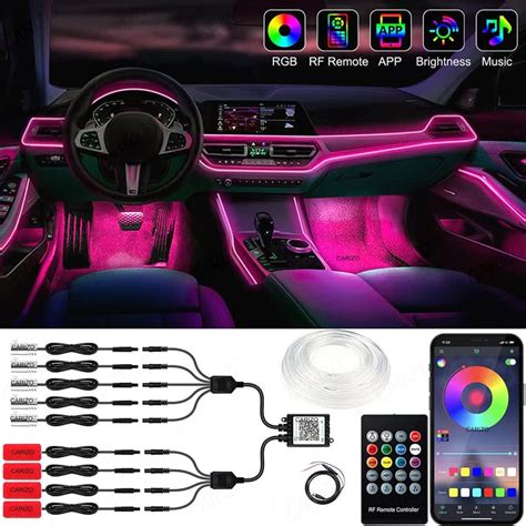 CARIZO RGB Atmospheric Interior Car Lights, 9 in 1 Ambient Lighting ...