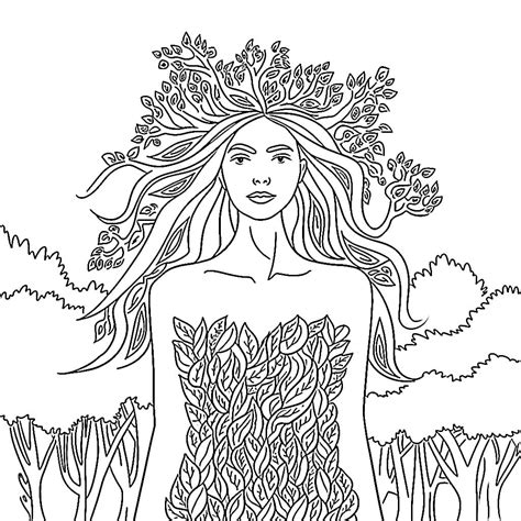 Mother Nature Printable coloring page - Download, Print or Color Online ...