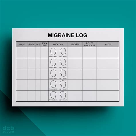 Migraine Log Editable Printable | Etsy