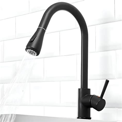 Pull Out Kitchen Tap | Stainless Steel Black
