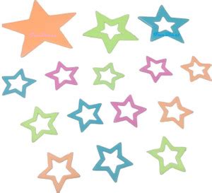 FunBlast Stars & Moon Shaped Stickers -Radium Glow in the Dark Sticker ...