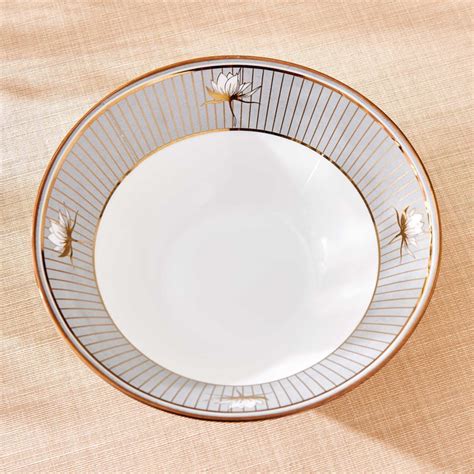 Buy Midas Lotus Bone China Printed Serving Bowl - 1L from Home Centre ...