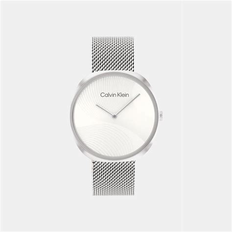 Calvin Klein Sculpt Women Quartz White Dial Analog Mesh Watch 25200245 ...