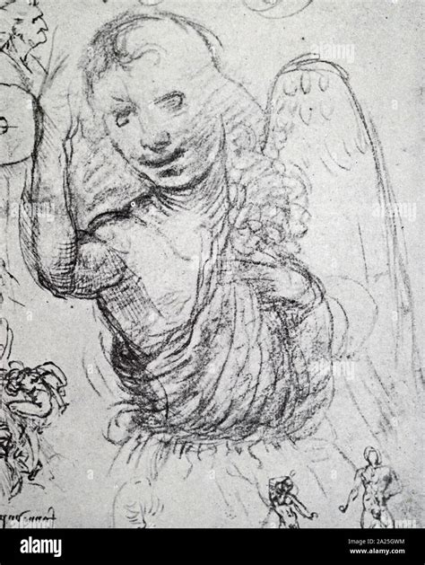 Leonardo Da Vinci Annunciation Black And White