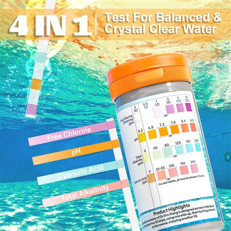 GetUSCart- Pool and Hot Tub Test Strips - Medical-Grade Precision 4-1 7 ...