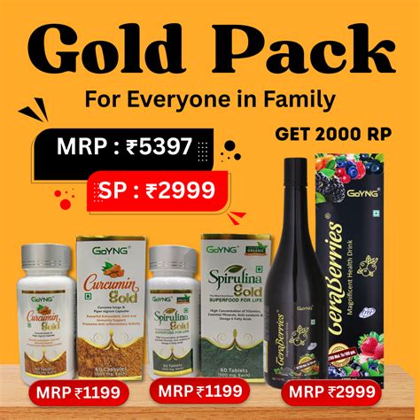 WellthyLife Rewards. Gold Pack - Spirulina Gold + Curcumin Gold ...