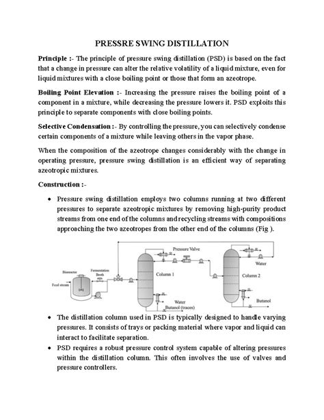 Pressure Swing Distillation - PRESSRE SWING DISTILLATION Principle ...
