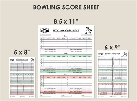 Printable Bowling Score Sheets (Templates) - PDF - WordLayouts