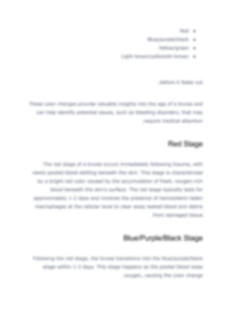 Bruise Healing Stages