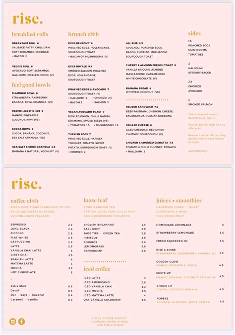 Rise Preston's full menu online