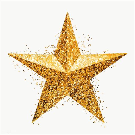 Glitter Gold Star Design Element | Free Image Download