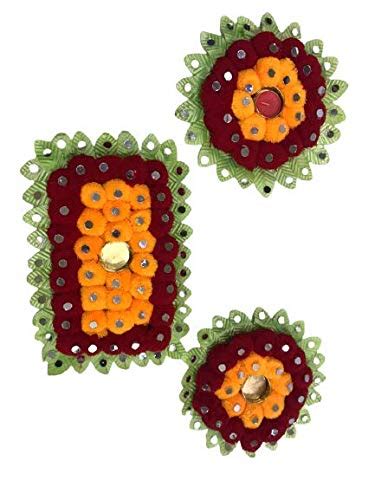 Buy RajMehar's Handcrafted Designer Pompom Rangoli I Multicolour I Set ...