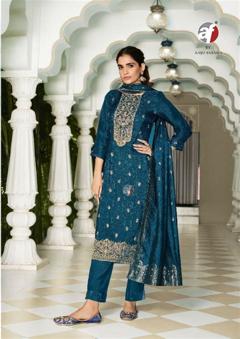 silk affair vol 5 by anju fab fully stitch dola silk with jacquard ...