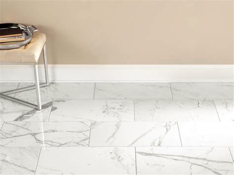 Calacatta Gold Polished White Marble Tile | Floor and Decor