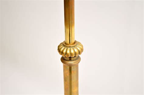 Antique Brass Rise & Fall Floor Lamp Stand | Marylebone Antiques