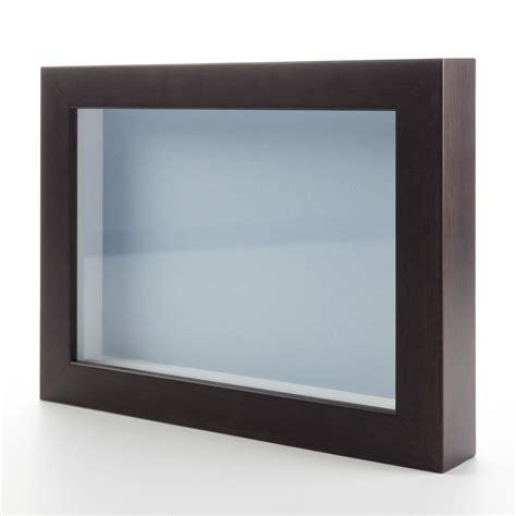 20x30 Shadow Box Frame Dark Brown Real Wood with a Blue Acid-Free ...