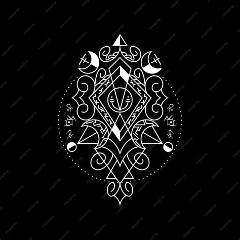 Feitiço mágico de novo script geométrico para mercadorias, roupas ou ...