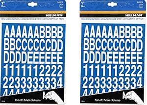 The Hillman Group 847215 1-Inch Die-Cut Letters/Numbers Kit, White (2 ...