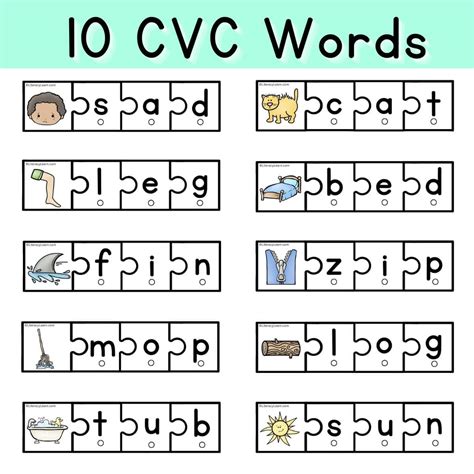 CVC Build a Word Puzzles - Free Printables - Literacy Learn
