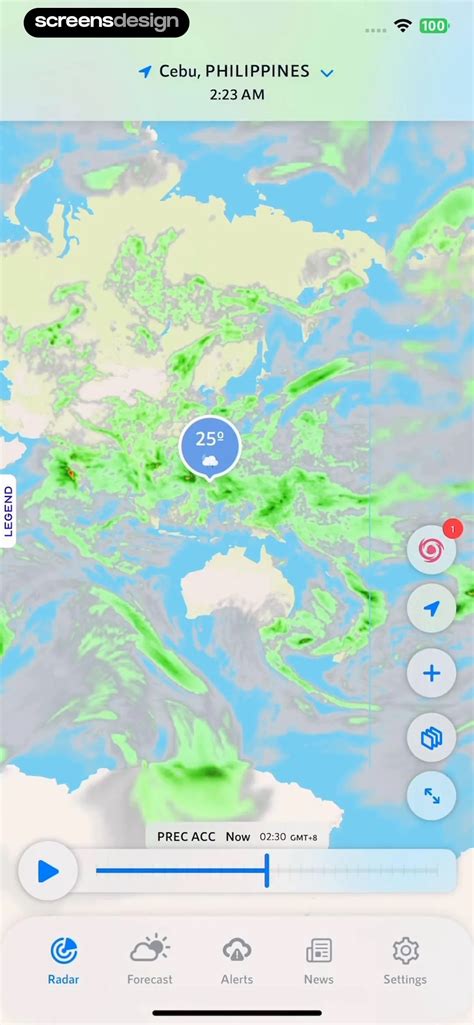 NOAA Live Weather Radar UI Breakdown | ScreensDesign Showcase