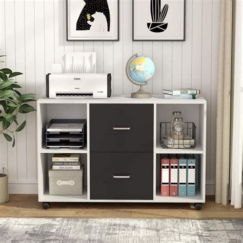Buy TribeSigns 2 Drawer Wood File Cabinet Letter Size, Large Mobile ...