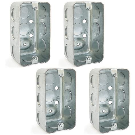 (Pack of 4) 4x2 Inch Utility Size Single Gang Electrical Box, Handy Box ...