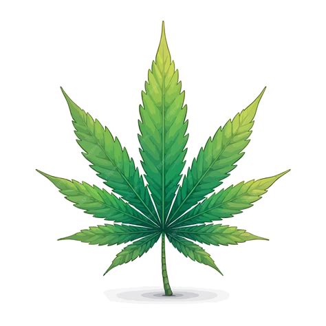 Green marijuana leaf clipart cartoon style vector illustration ...