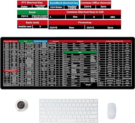 Anti-Slip Keyboard Pad with Office Excel Microsoft Software Shortcuts ...