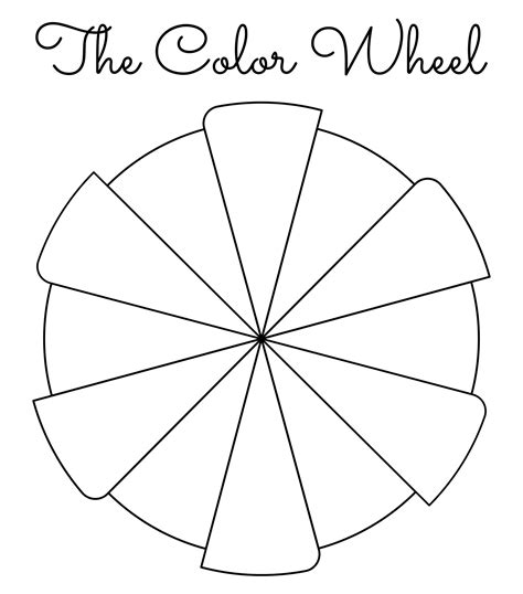 Free Printable Blank Color Wheel Template