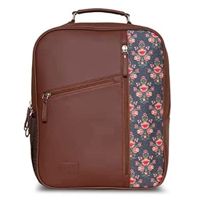 ZOUK Unisex Vegan Handcrafted Mughal Garden Print Laptop Backpacks ...