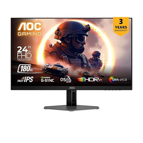 AOC 24G4E Gaming Monitor 24 inch FHD Fast IPS Gaming Monitor, 180Hz ...