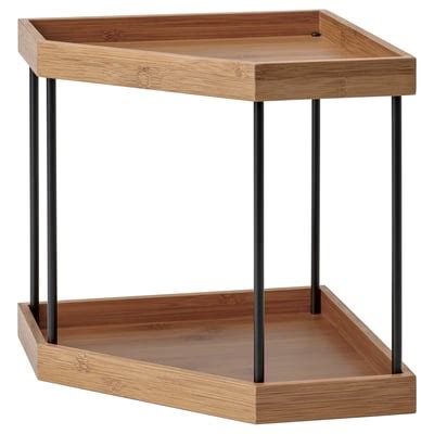 NÅLBLECKA corner shelf, metal/bamboo for kitchen countertop - IKEA