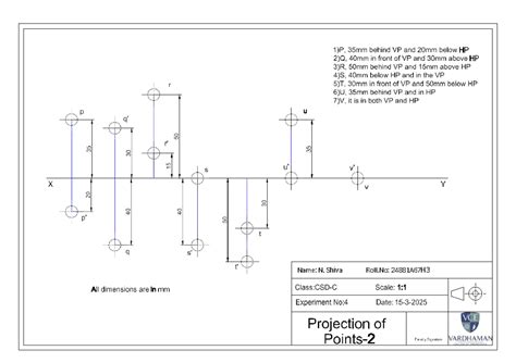 VCE Experiment No. 4: Projection Details in CAD Lab - Studocu