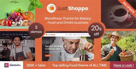 justshoppe v10 0 elementor cake bakery wordpress theme
