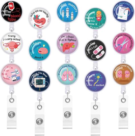 15 Pcs Nurse Badge Reels Retractable Medical Badge Reels Nursing ID Medical Clip for CNA Week ...