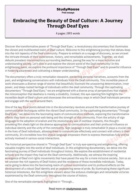 Embracing the Beauty of Deaf Culture: A Journey Through Deaf Eyes Free ...