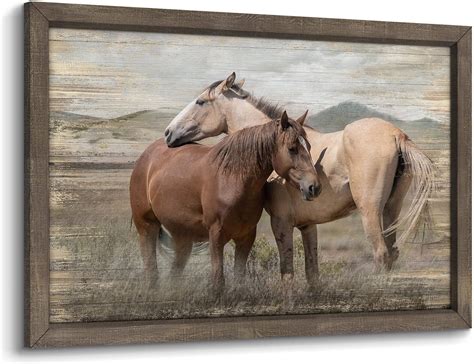 Amazon.com: Large Horse Framed Wall Art: Framed Animal Horse Painting ...
