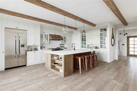 Modern Kitchen Ceiling With Beams Country Kitchen With Vaulted