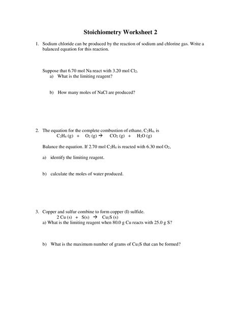 Image result for Stoichiometry Practice Problems Answer Key