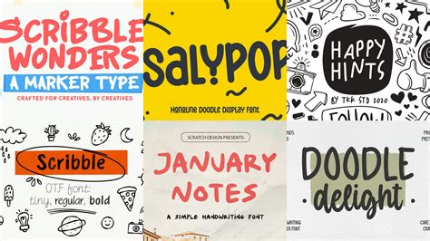 36 Doodle Fonts for a Fun, Handcrafted Feel - Design Work Life