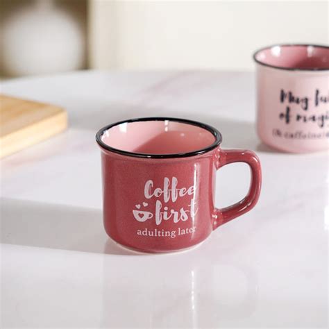 PourFect Pink Stackable Mugs Set Of 4 Pink 170ml Online - Premium ...