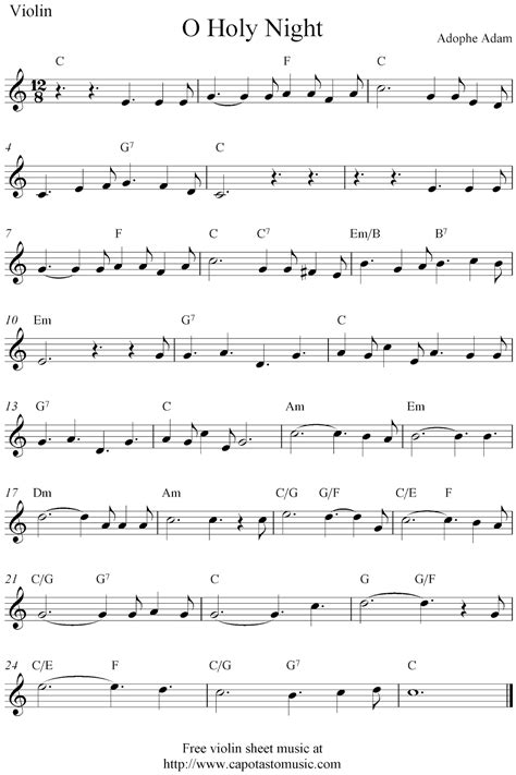 Printable Sheet Music For Violin Beginners Free