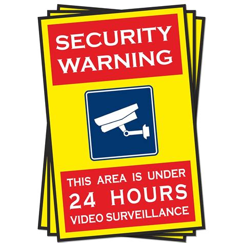 Suvigya 24 Hours CCTV Surveillance Stickers, 6x9 Inch Self Adhesive ...